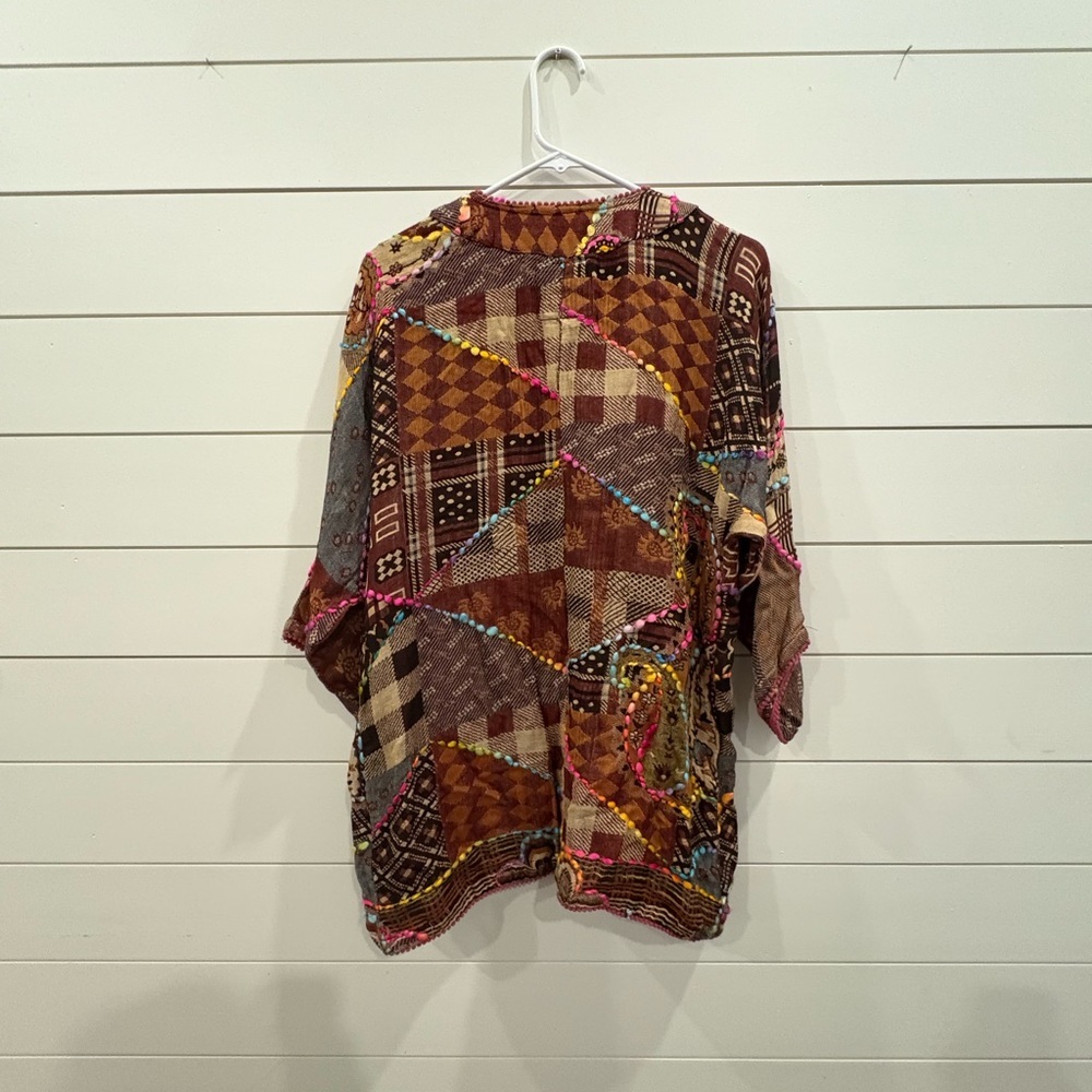 John Mark Multicolor Patchwork Cardigan NWT - image 2